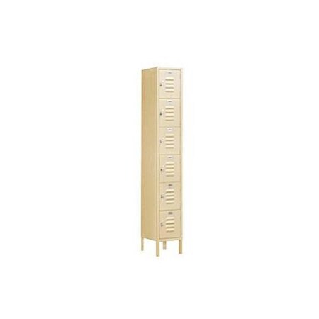 Salsbury Industries Salsbury Industries 66165TN-U 12 in. W x 78 in. H x 15 in. D Standard Metal Locker-Six Tier Box Style Bridge-1 Wide-Tan-Unassembled 66165TN-U